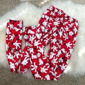 mickey hand print leggings